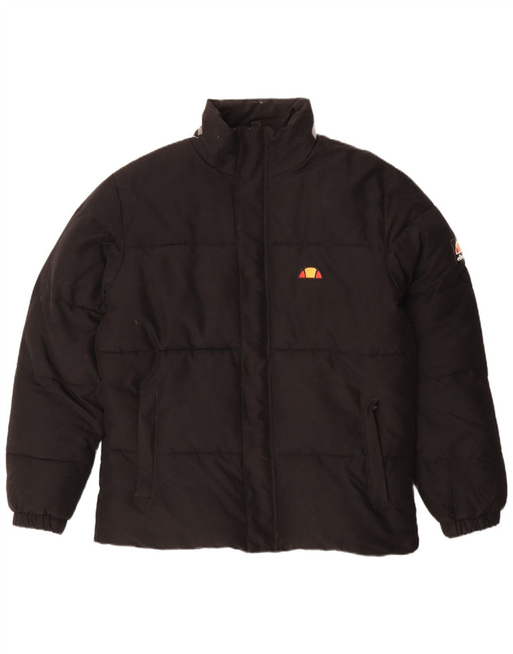 Ellesse Veste matelassée graphique pour homme UK 40 Large Noir Polyester