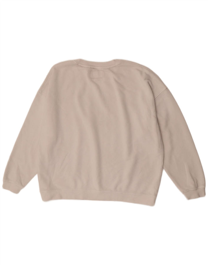Jack Wills Sweat-shirt surdimensionné graphique pour femme UK 16 Large Blanc