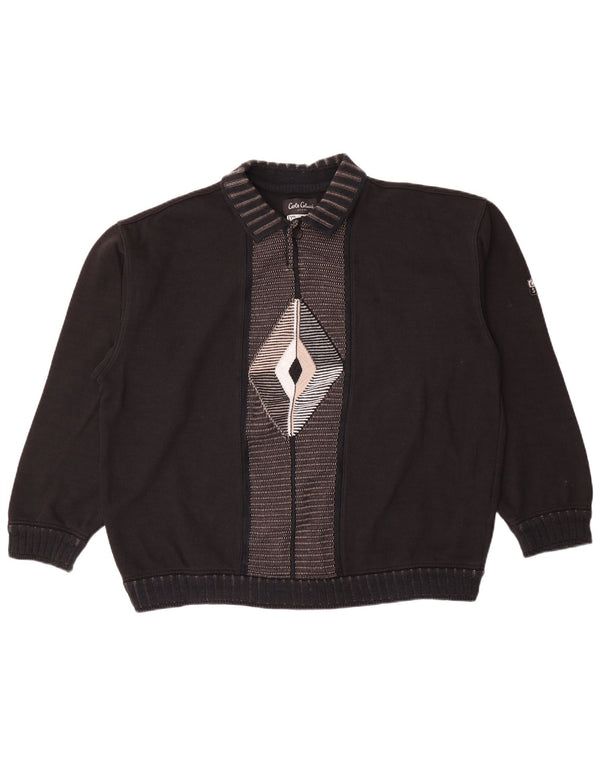 Carlo Colucci Pull col polo pour homme XL Noir Argyle/Diamant Coton