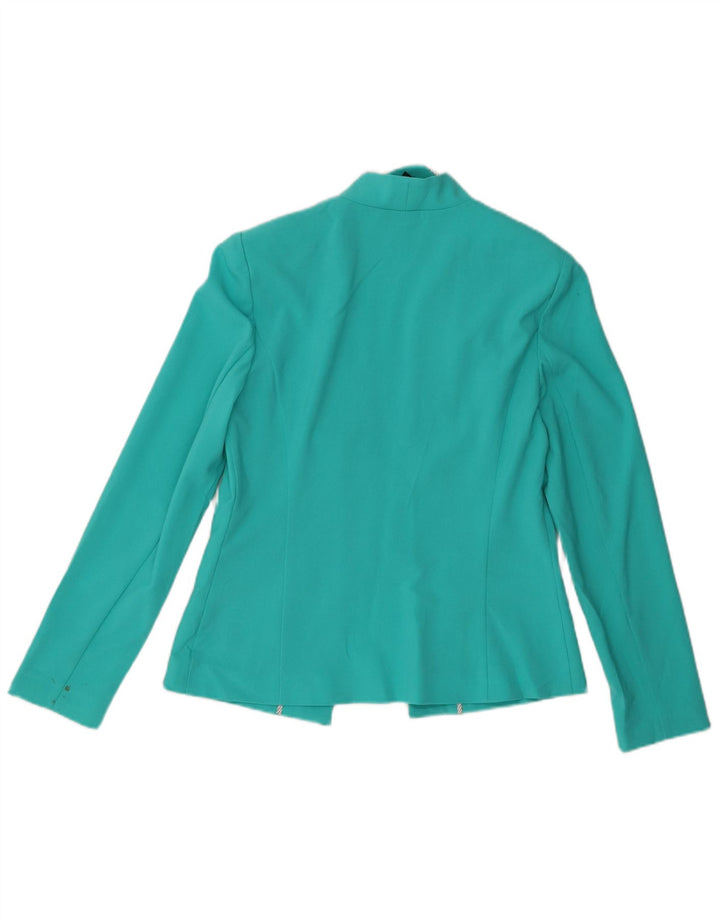 Marks & Spencer Veste Blazer Ouverte Femme UK 10 Petit Turquoise Polyester