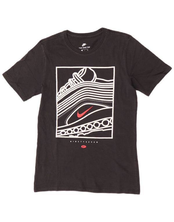 Nike T-shirt graphique coupe athlétique pour homme, petit, en coton noir
