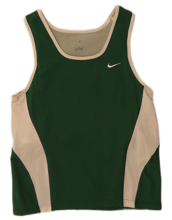 Nike Débardeur Femme UK 14 Large Vert Colourblock