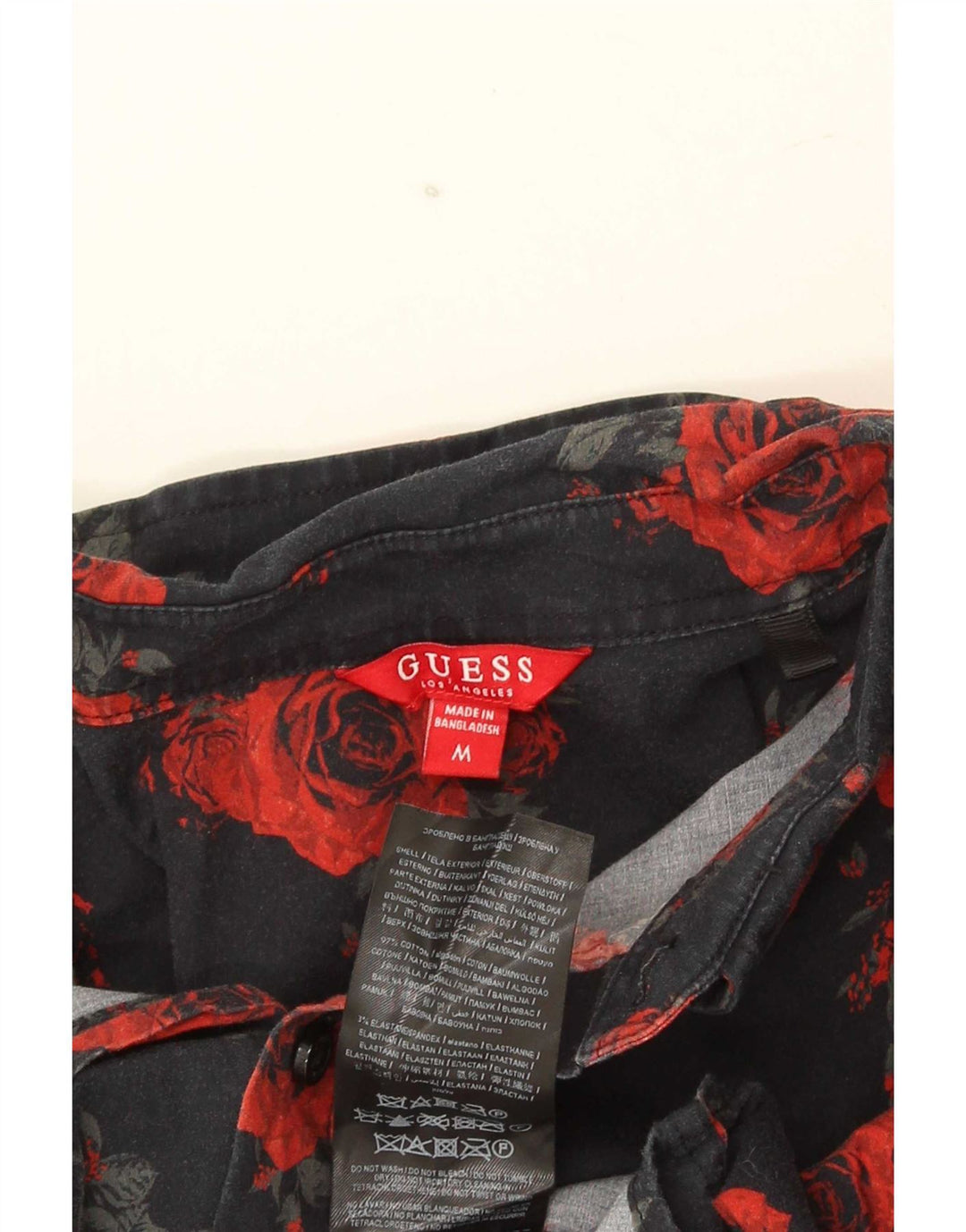 Guess Chemise Homme Noir Moyen Coton Floral