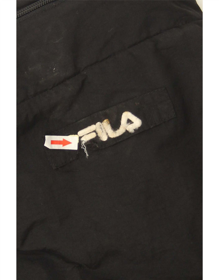 Fila Veste matelassée à capuche pour hommes UK 40 Large Noir Polyamide