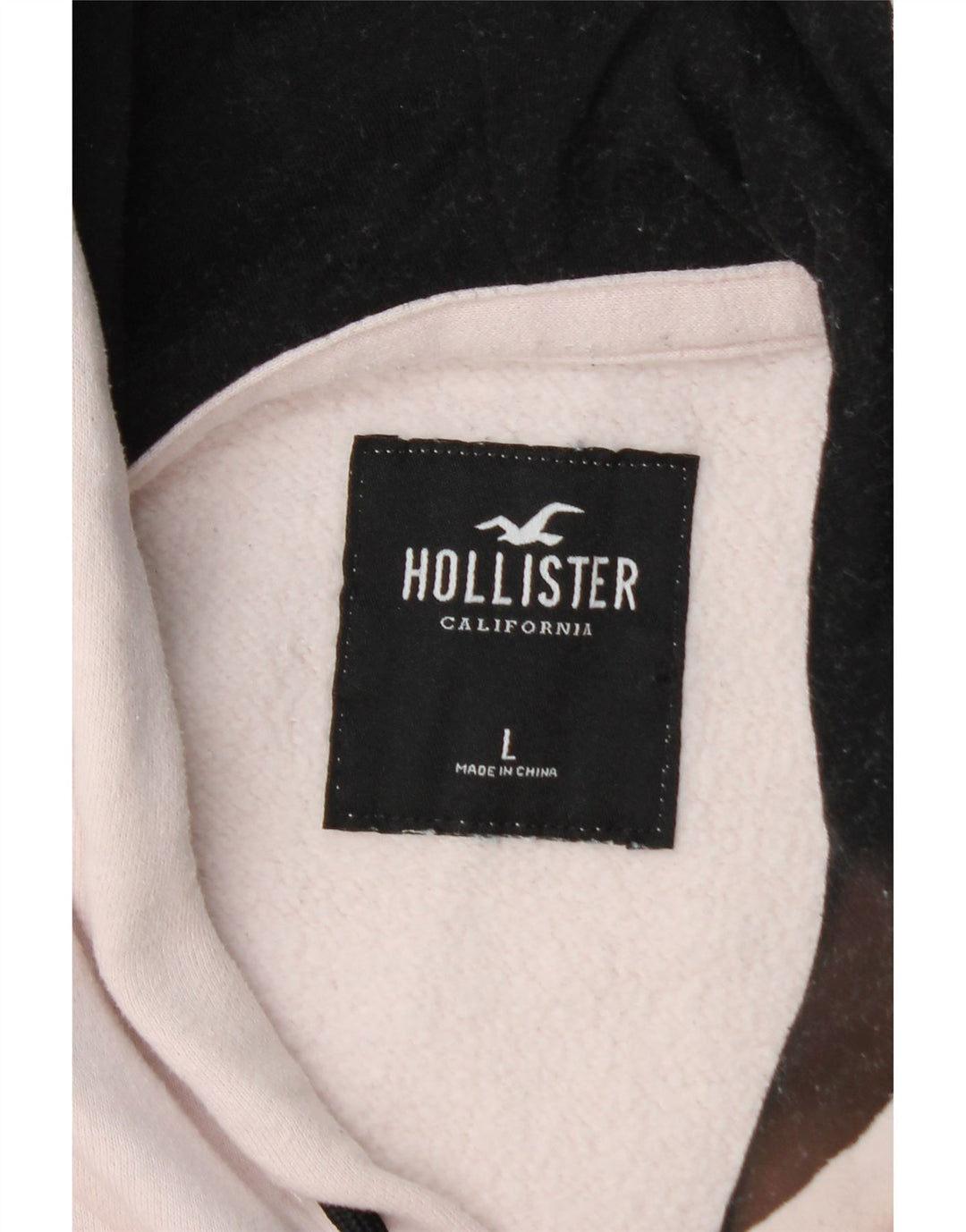 HOLLISTER Pull à capuche graphique pour hommes, grand, en coton color block blanc