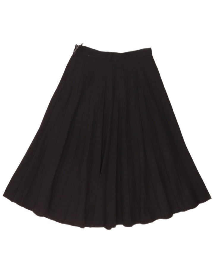 jupe plissée femme vintage Petite W26 Laine Noire