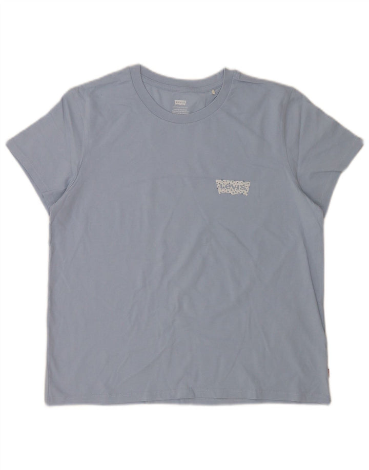 Levi's T-Shirt Femme UK 16 Large Bleu Coton