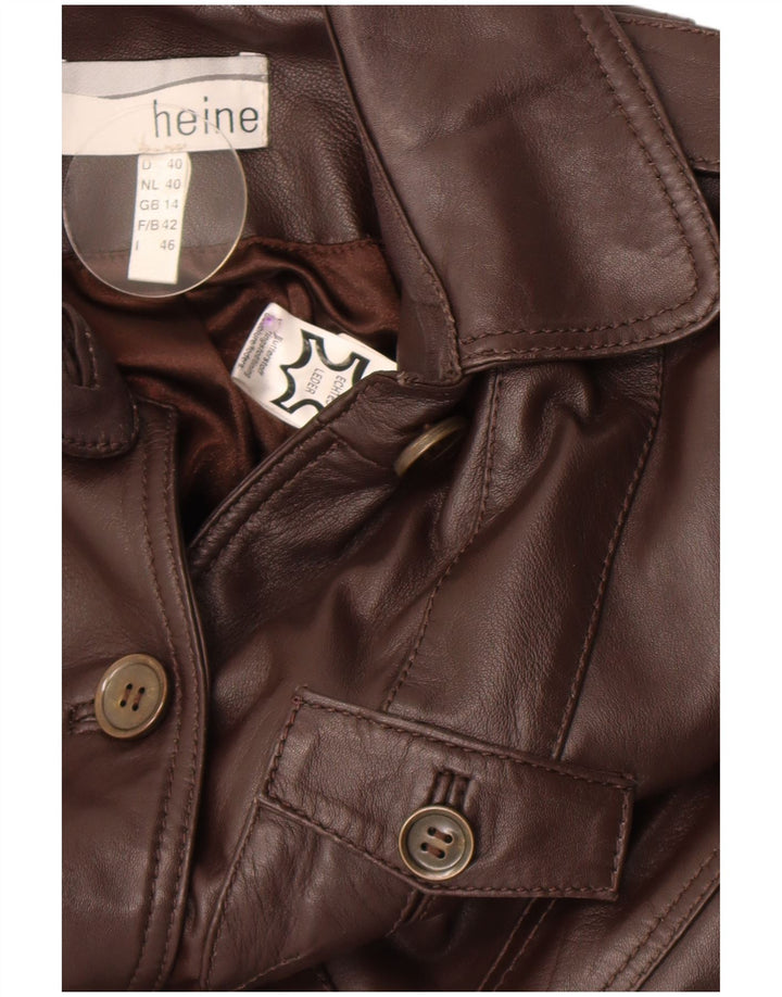 Heine Veste en cuir militaire pour femme UK 14 Cuir marron moyen