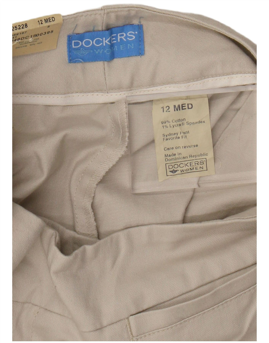 DOCKERS Pantalon décontracté coupe préférée pour femme US 12 Large W30 L31 Beige