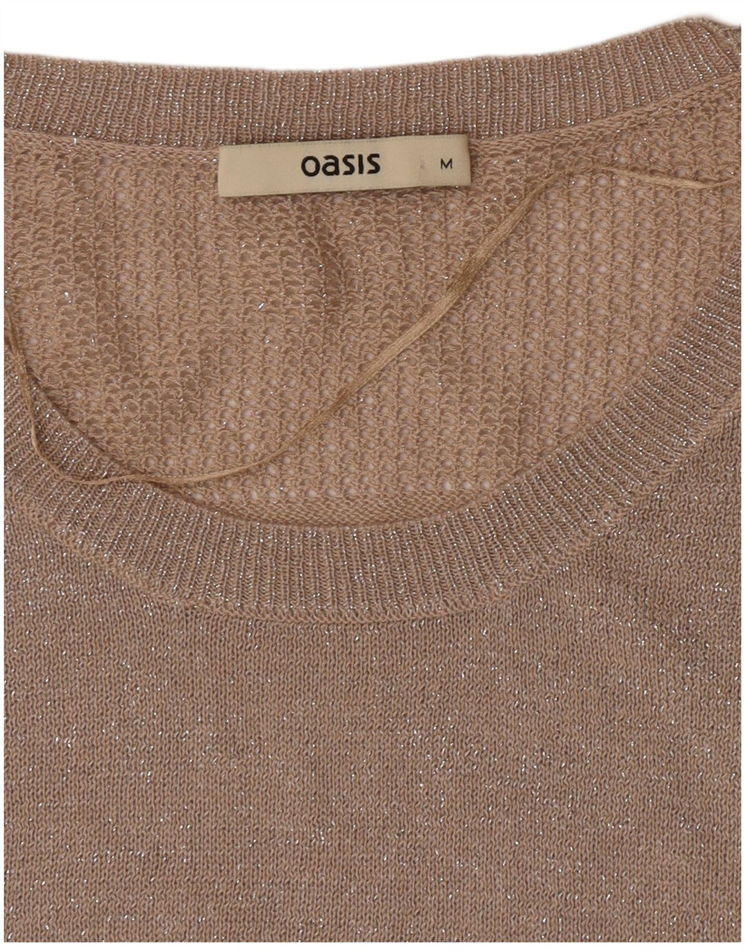 Oasis Pull surdimensionné à col bateau pour femme UK 14 Beige moyen moucheté