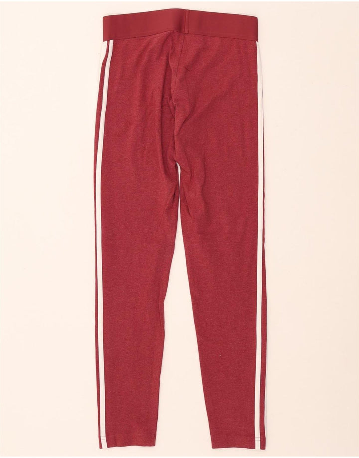 ADIDAS Leggings Femme UK 8/10 Petit Coton Bordeaux