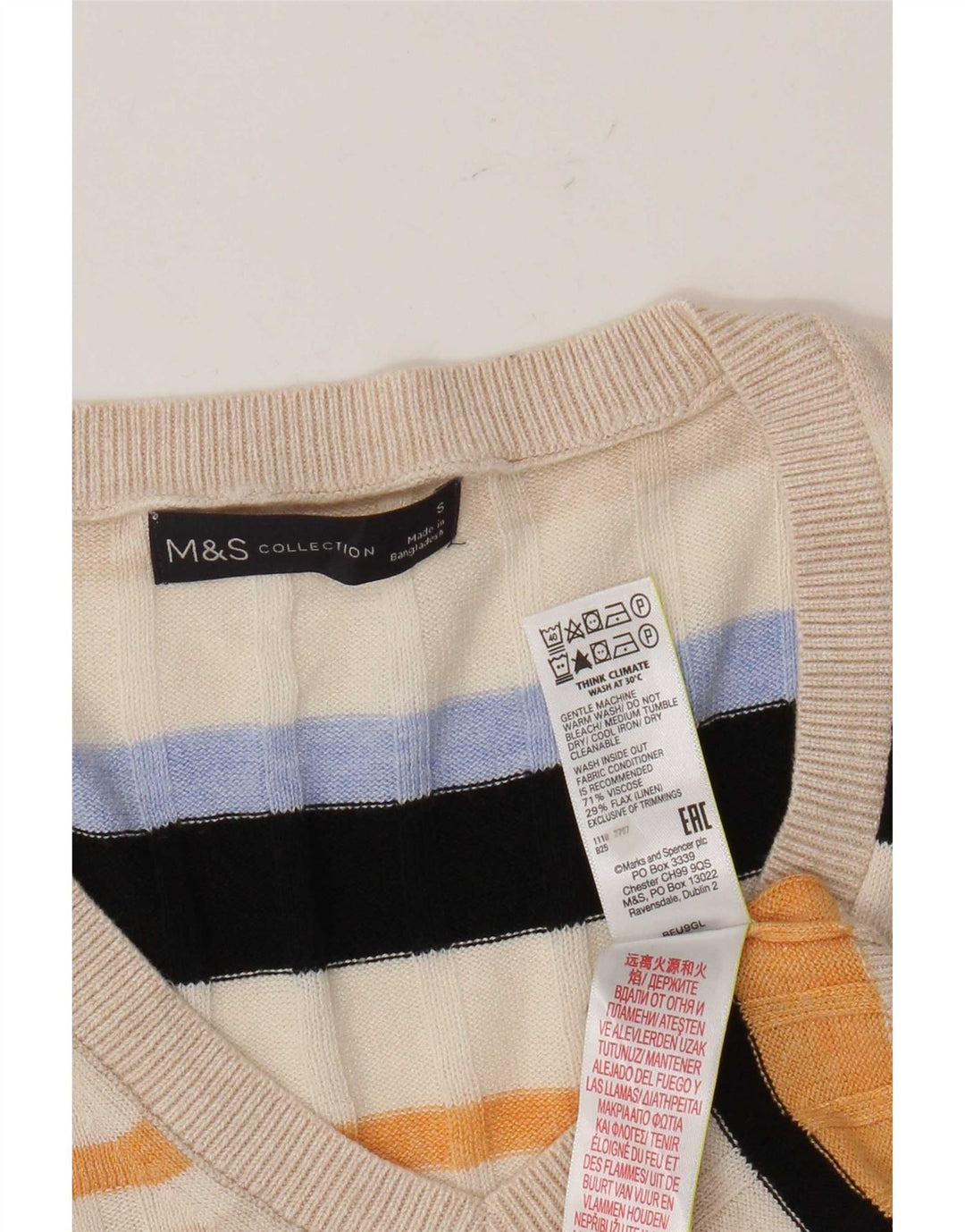 Marks & Spencer Débardeur pour femme UK 10 Petit rayé multicolore