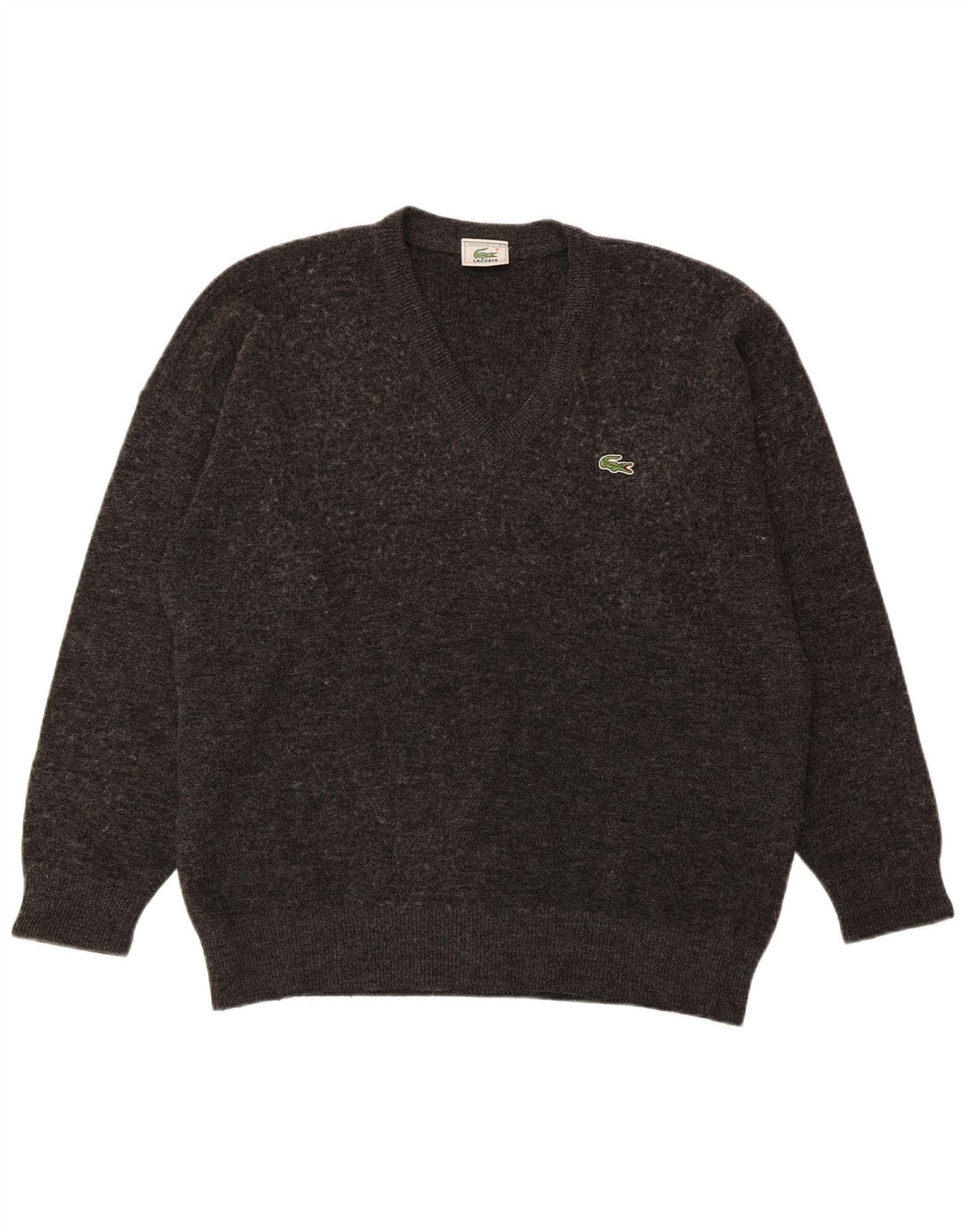 LACOSTE Homme Col V Pull Pull Taille 6 XL Laine Grise