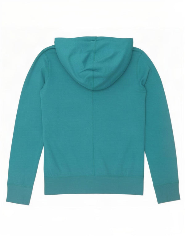 Nike Pull à capuche zippé pour femme UK 14 Coton moucheté bleu moyen
