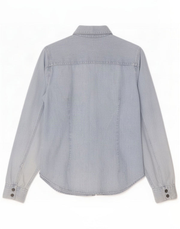 Calvin Klein Jeans Chemise en jean pour femme UK 10 Small Bleu Coton