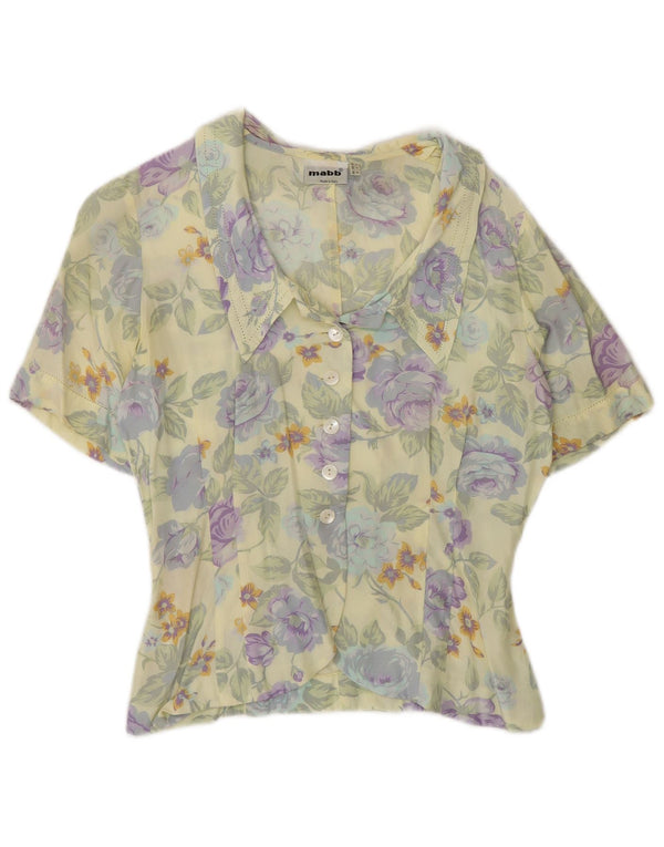 mabb Chemisier à manches courtes pour femme UK 12 Medium Multicolore Floral