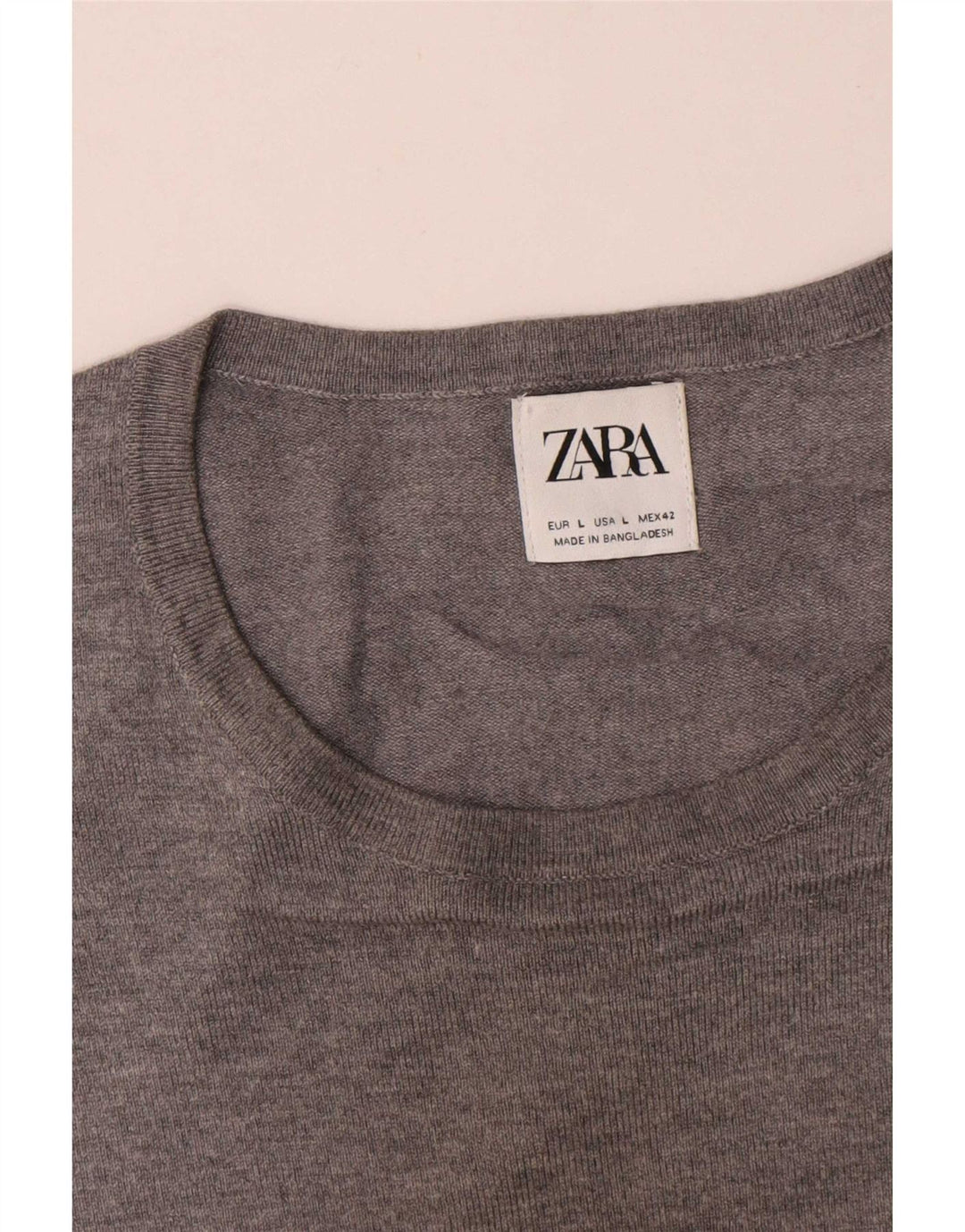 Zara Pull ras du cou pour homme, grand gris