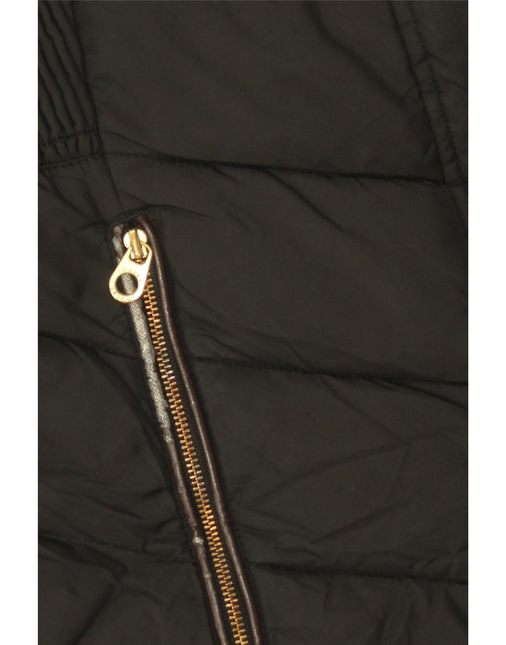 Joules Manteau rembourré à capuche pour femme UK 8 Small Noir Polyester