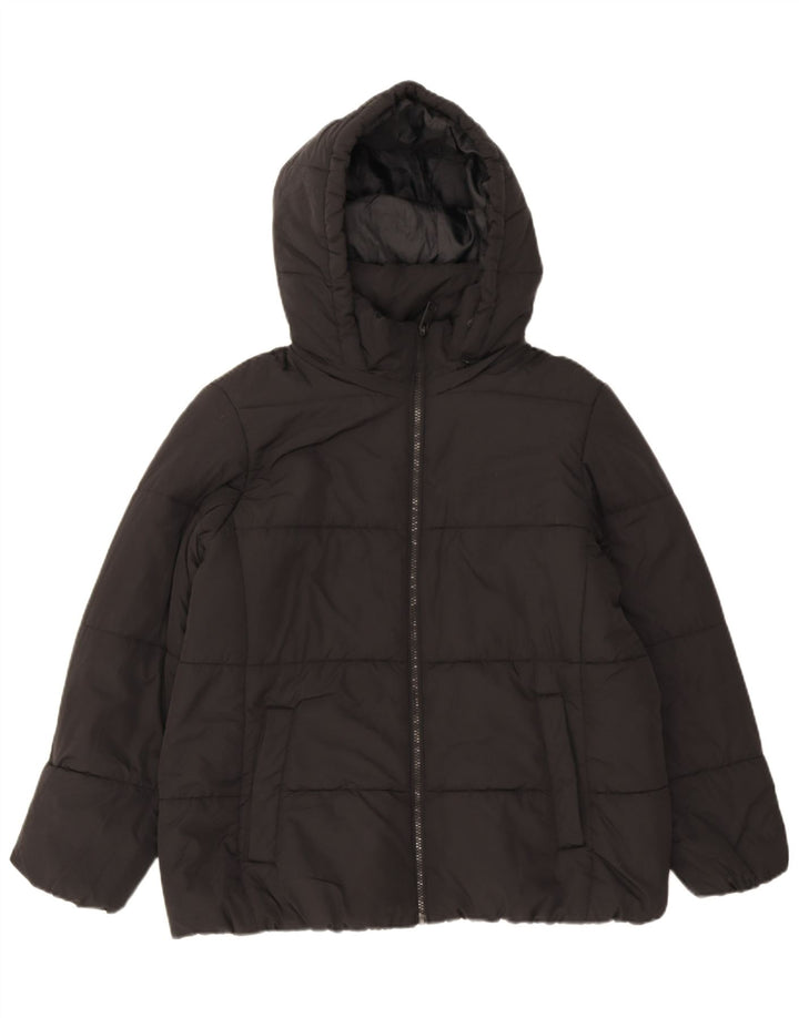 Marks & Spencer Veste matelassée à capuche pour femme UK 16 Large Noir Polyester