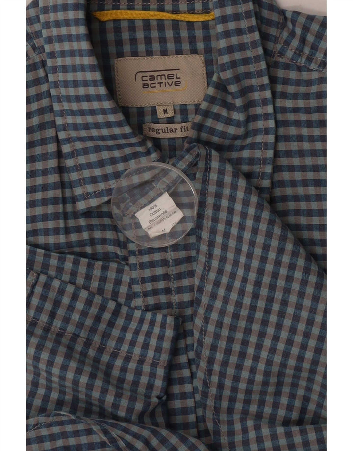Camel Active Chemise à manches courtes pour hommes, coupe régulière, vichy bleu marine moyen
