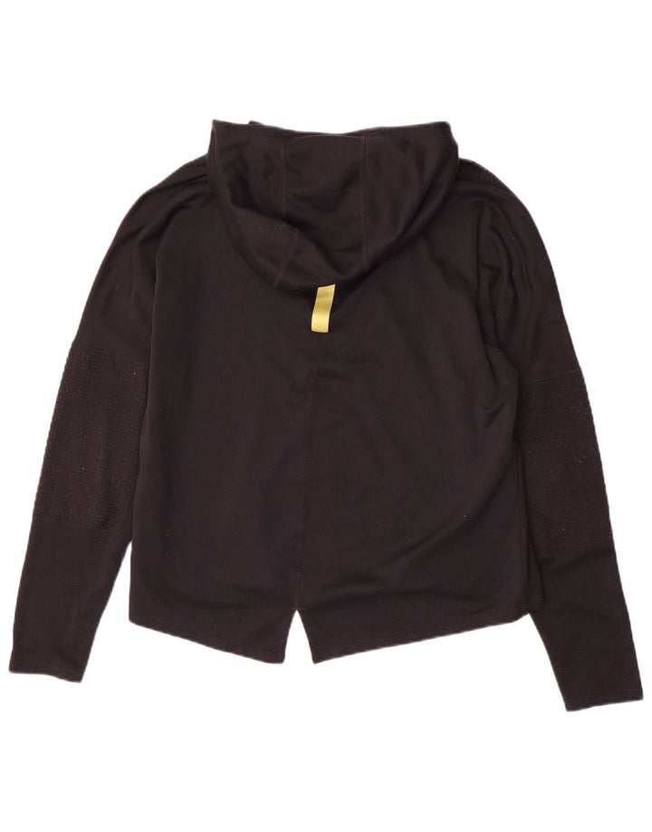 NIKE Haut à capuche graphique à manches longues pour femme UK 14 Noir moyen