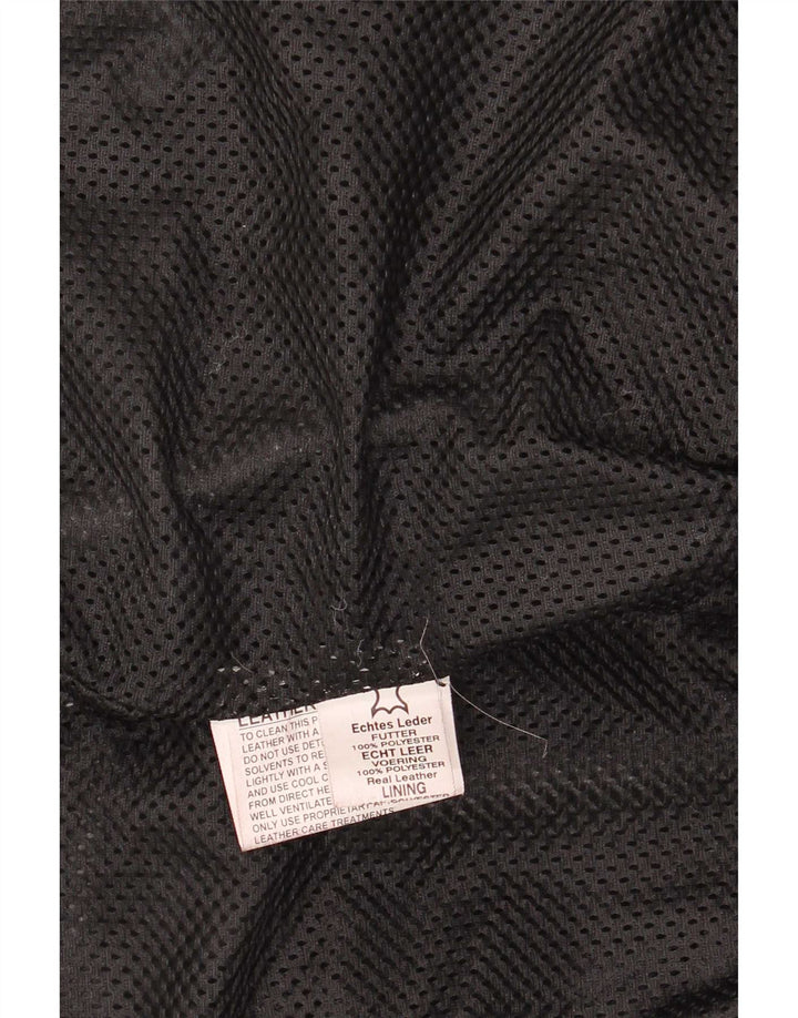 veste de motard en cuir vintage pour hommes UK 44 2XL Noir