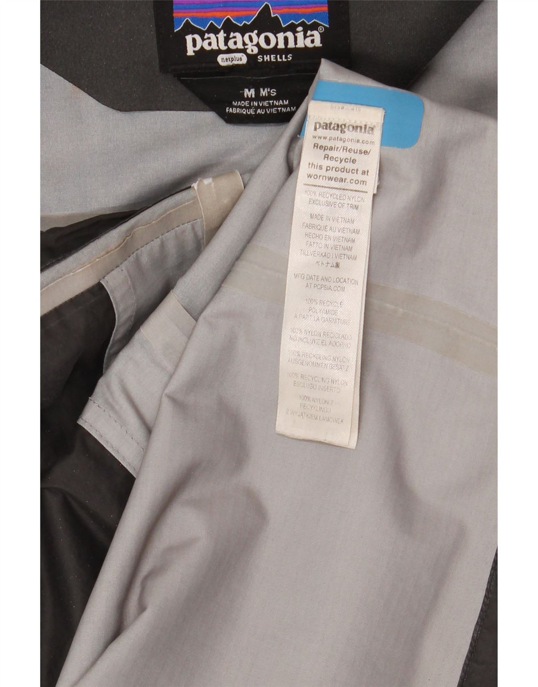 Patagonia Veste de pluie à capuche pour homme UK 38 Medium Blue Nylon