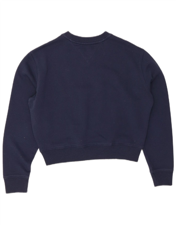 TOMMY HILFIGER Sweat-shirt court pour femme UK 10 Small Bleu marine