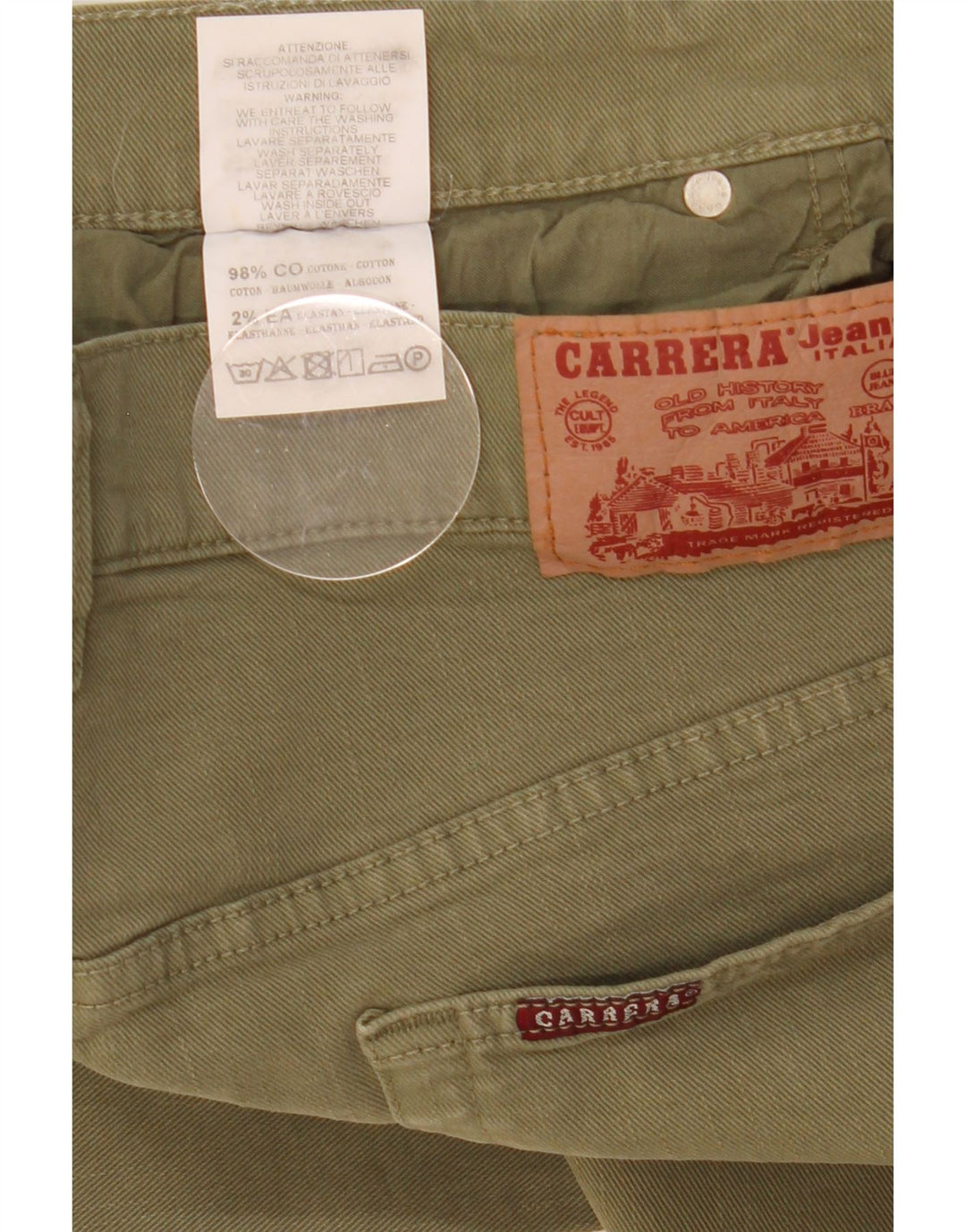 Carrera Jeans Slim W34 L33 Homme Vert Coton