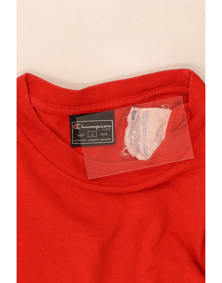 CHAMPION T-Shirt Homme Haut Large Rouge Coton