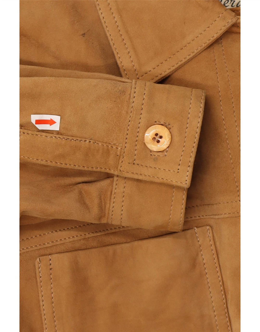 VINTAGE Veste en daim coupe ample pour femme UK 18 XL Cuir marron