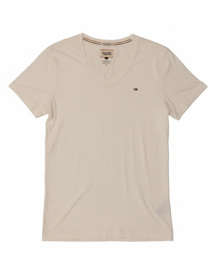 TOMMY HILFIGER Mens T-Shirt Top Small White Cotton