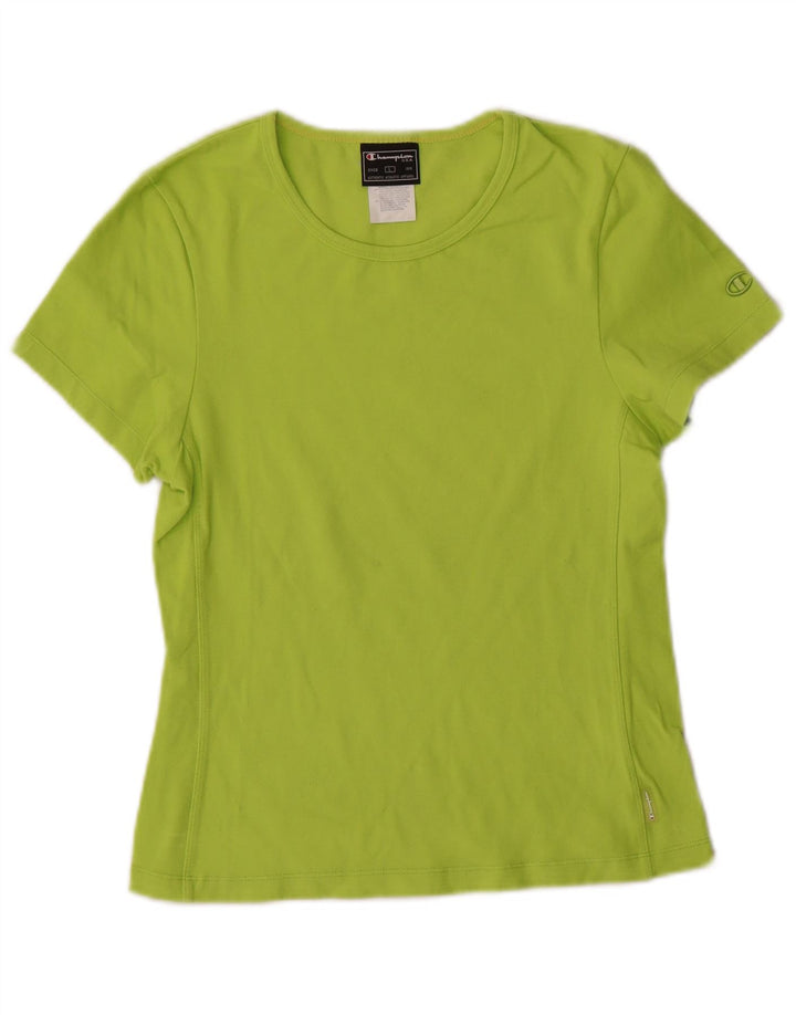 Champion T-Shirt Femme Top UK 14 Large Vert Polyester