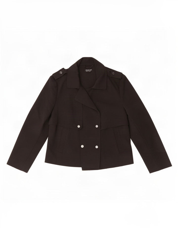 Topshop Trench court pour femme UK 42 Medium Noir Polyester
