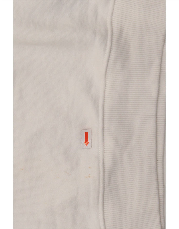 TOMMY HILFIGER Sweat-shirt court surdimensionné pour femme UK 6 XS Blanc