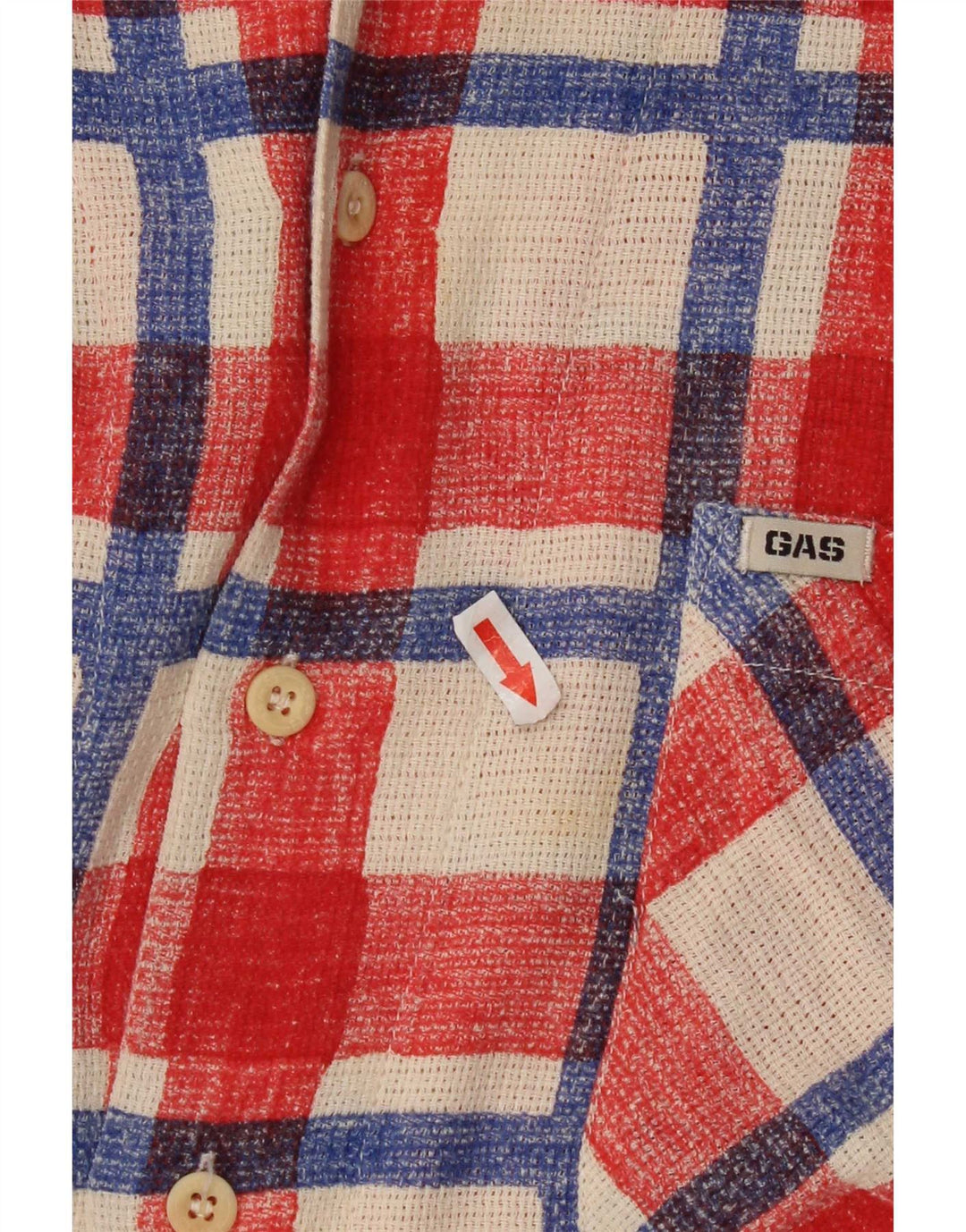 Chemise Homme Gas XL Rouge Carreaux Coton