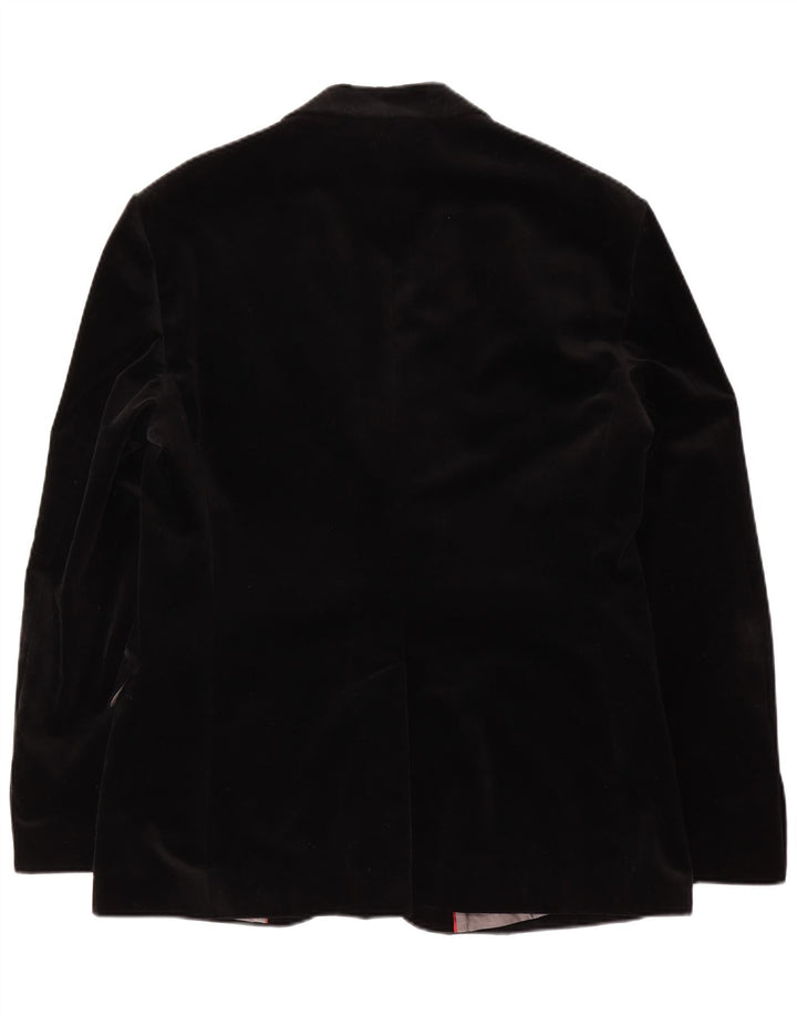 Sisley Veste blazer en velours à 2 boutons pour homme IT 52 XL Noir Coton