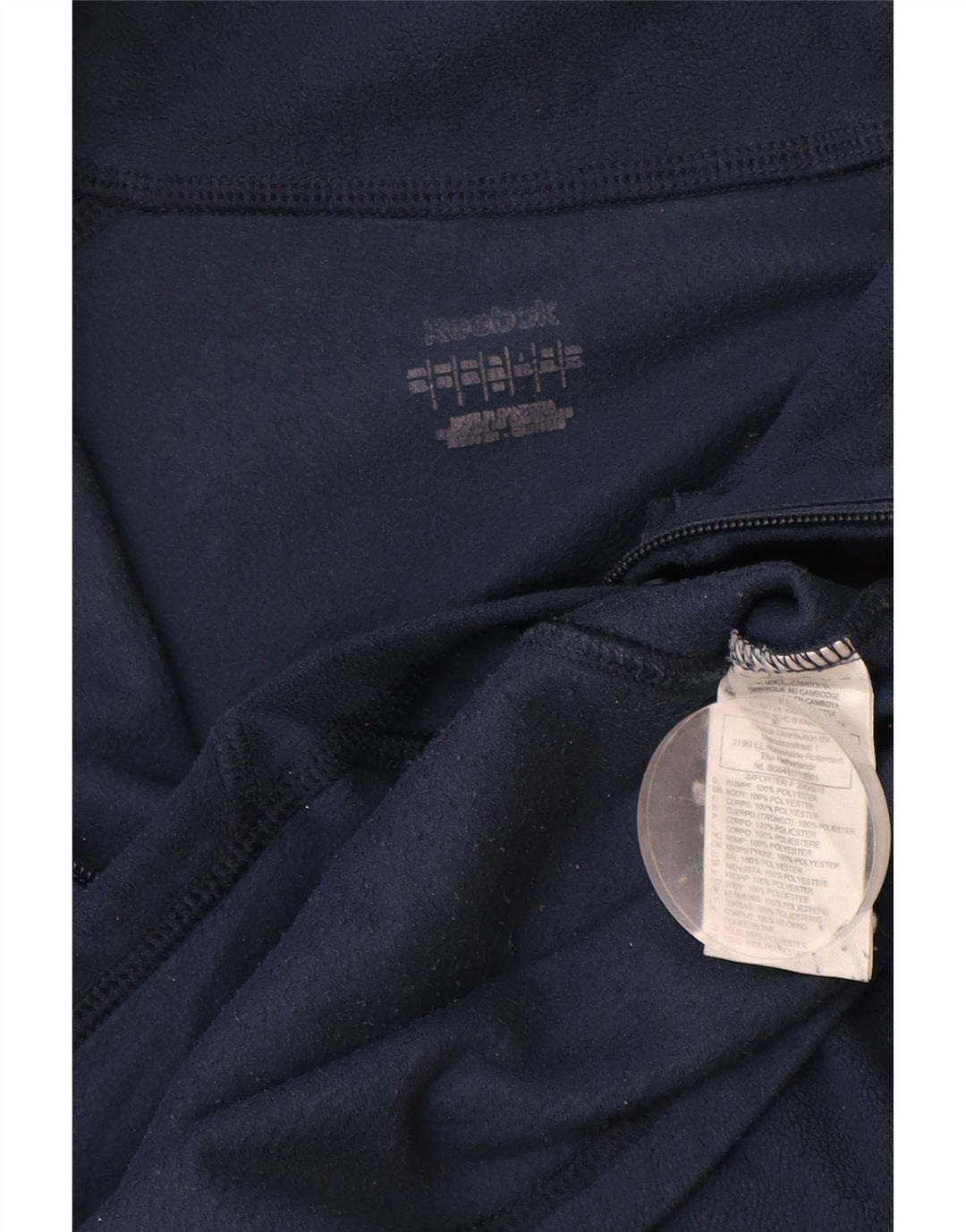 REEBOK Veste Polaire Homme UK 42 XL Bleu Marine Polyester