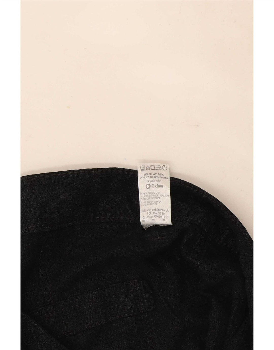Marks & Spencer Pantalon Capri Femme UK 12 Medium W32 Lin Noir