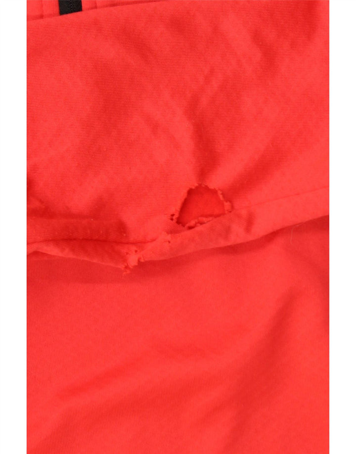 Adidas Haut de survêtement à col zippé pour homme en polyester rouge moyen