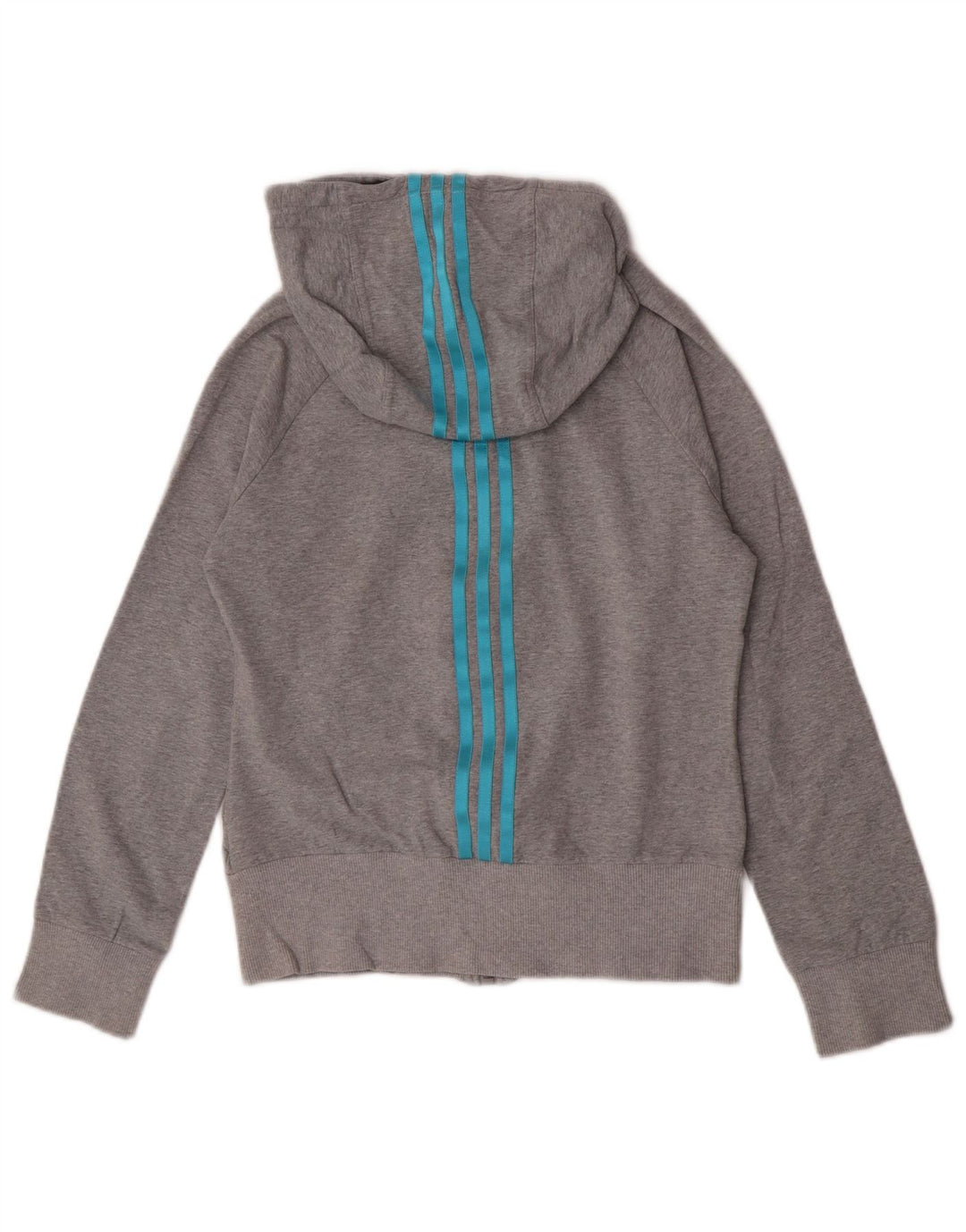 Adidas Pull à capuche zippé pour femme UK 12 Coton gris moyen