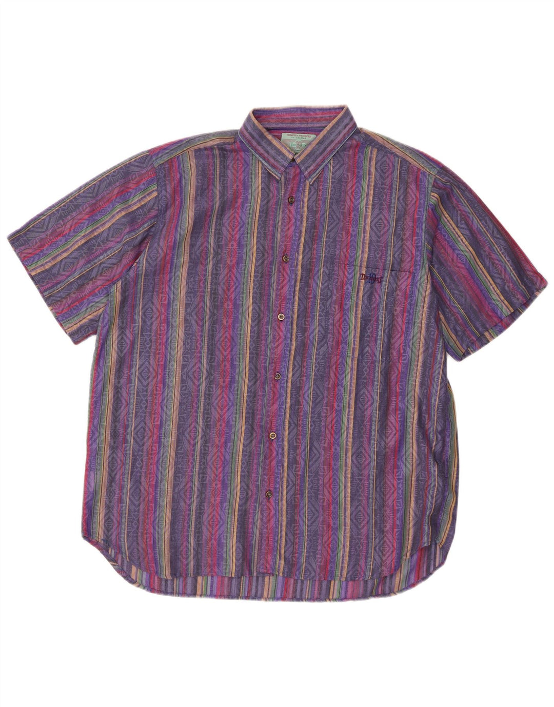 Colmar Chemise à Manches Courtes Ten Yards Homme Violet Moyen Rayé Polyester