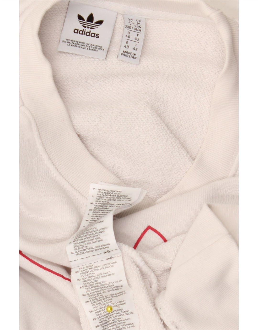 ADIDAS Sweat-shirt graphique pour femme UK 14 Grand coton blanc