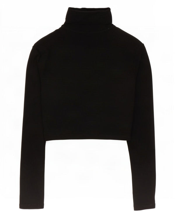 Zara Polo court à manches longues pour femme UK 12 Noir moyen