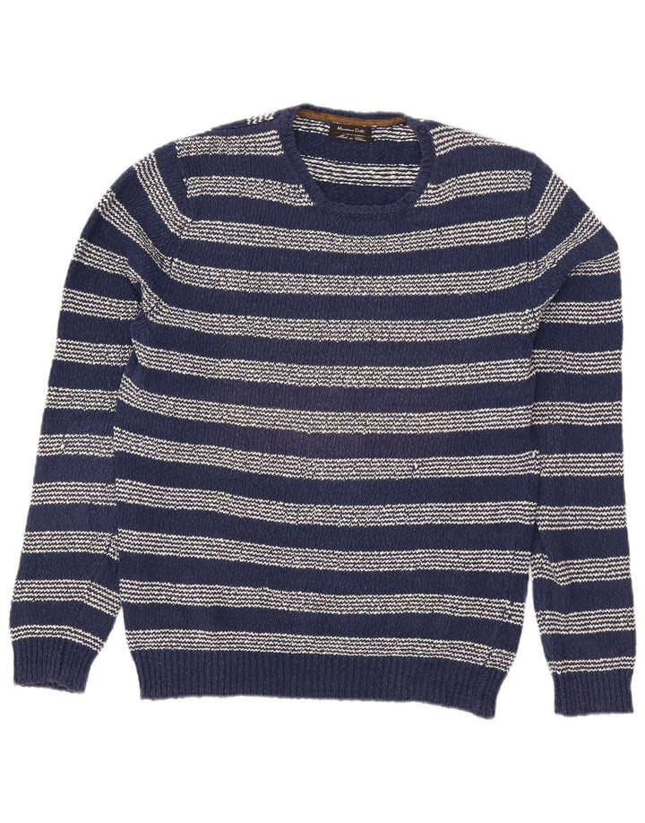 Massimo Dutti Pull ras du cou pour femme UK 16 Large Bleu Rayé