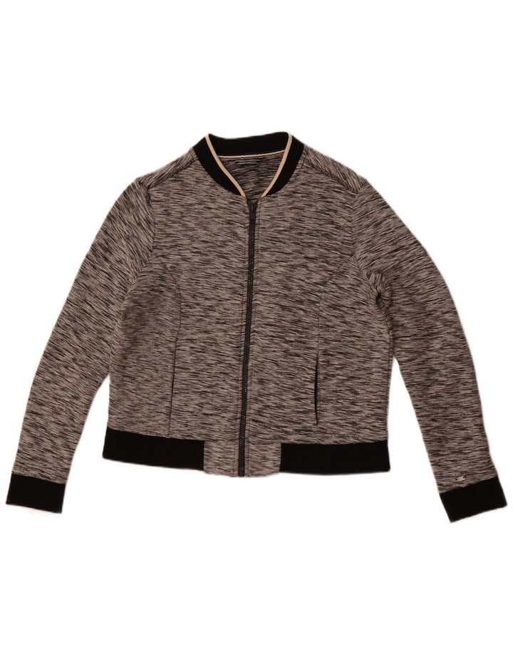 Tommy Hilfiger Veste de survêtement pour femme UK 12 Gris moyen en coton moucheté