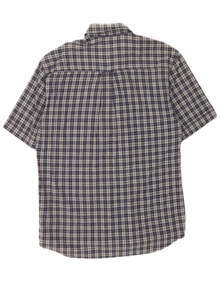 Mustang Chemise à manches courtes pour homme en coton à carreaux bleu marine moyen