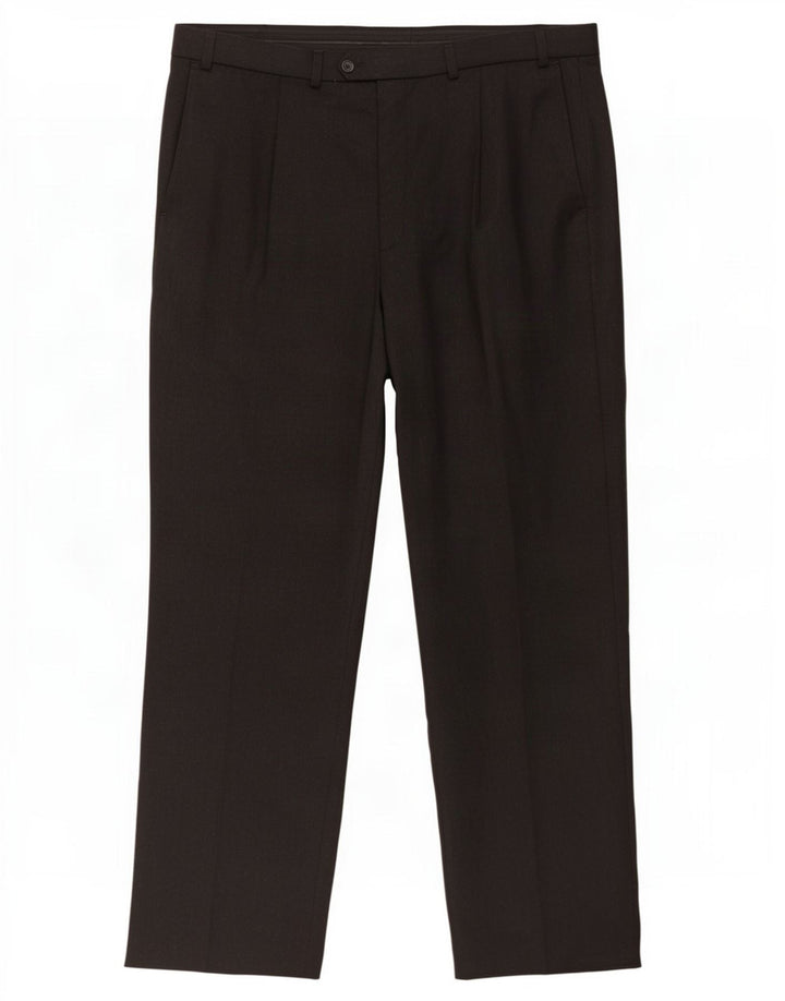 Marks & Spencer Pantalon de Costume Droit Homme W40 L31 Gris Laine