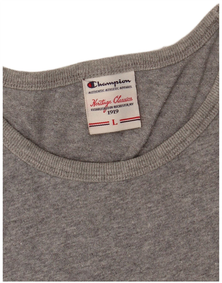CHAMPION T-shirt graphique Heritage Classics pour femme UK 14 Large Gris
