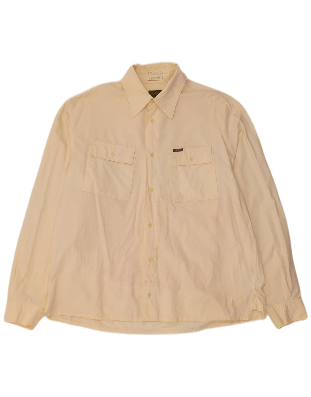 CALVIN KLEIN Chemise Homme Large Jaune Coton